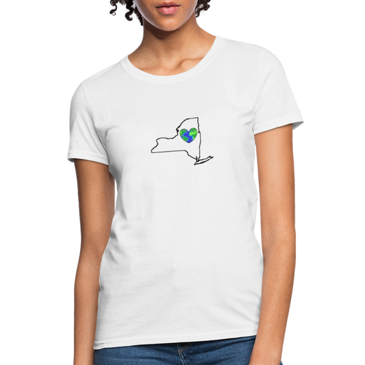 New York STATEment Earth Women's White Tee Shirt - white