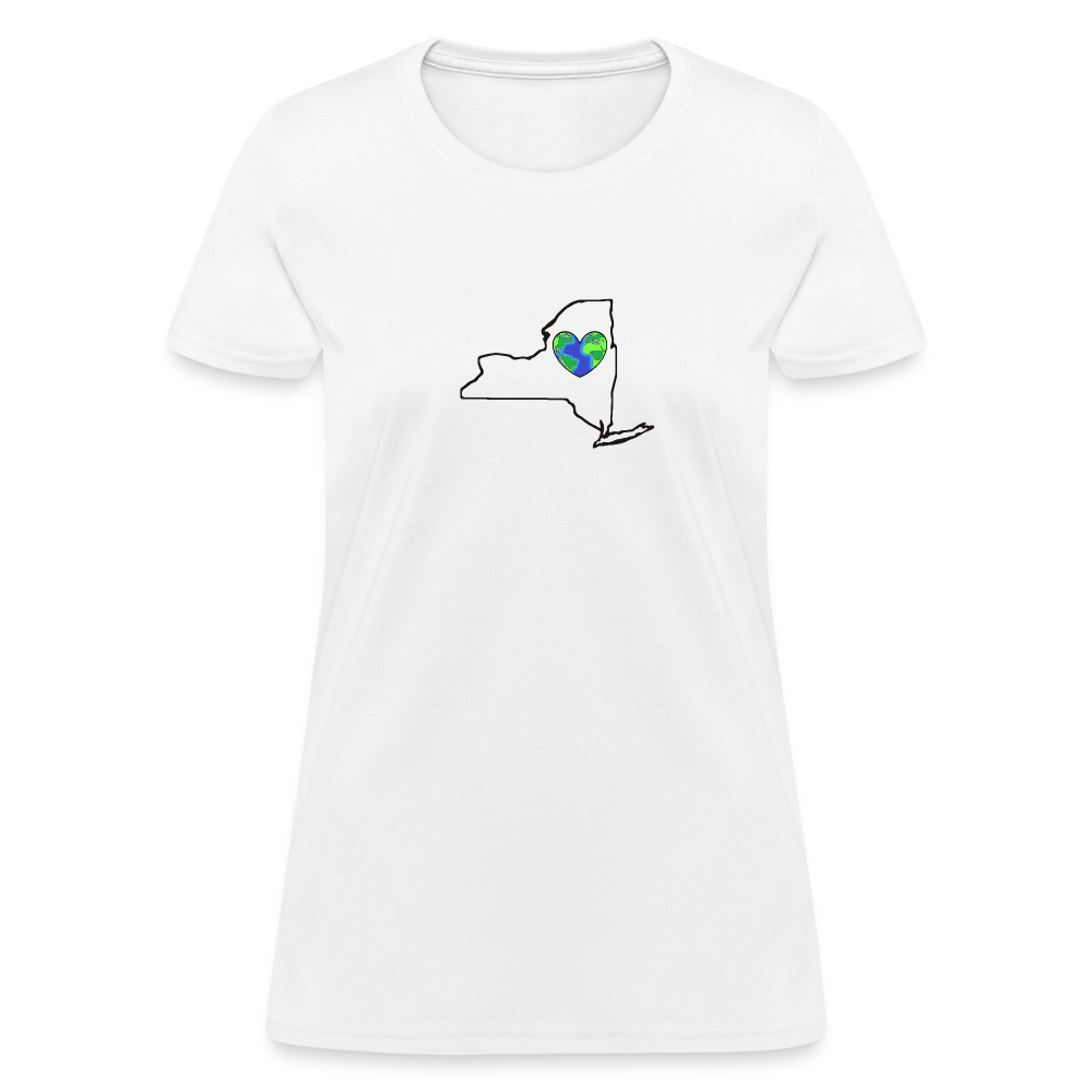 New York STATEment Earth Women's White Tee Shirt - white