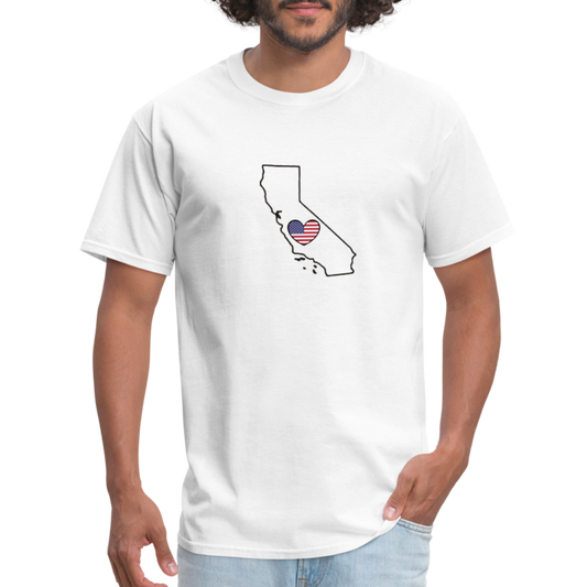 California STATEment Americana Unisex/Men's White Tee Shirt - white