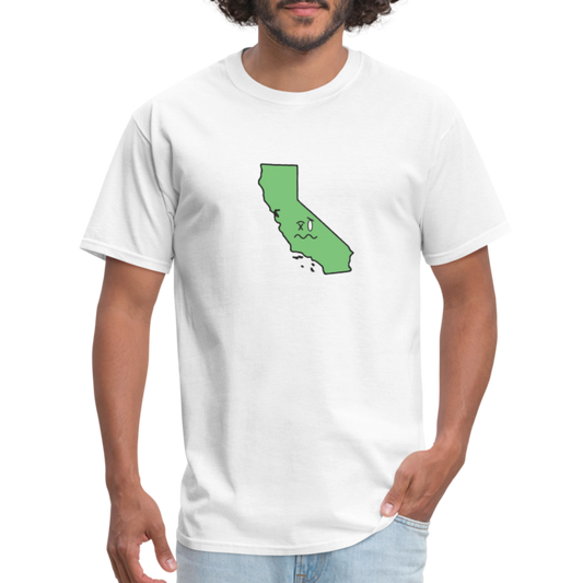California STATEment Wasted Unisex/Men's White Tee Shirt - white