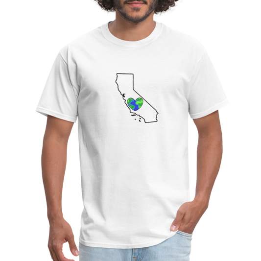 California STATEment Earth Unisex/Men's White Tee Shirt - white