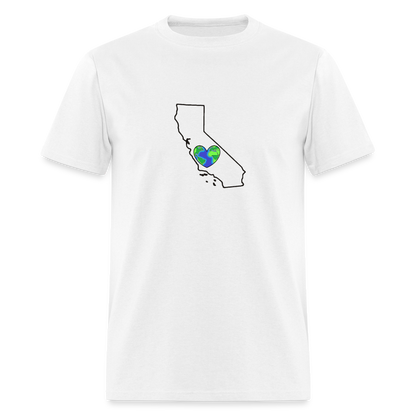 California STATEment Earth Unisex/Men's White Tee Shirt - white