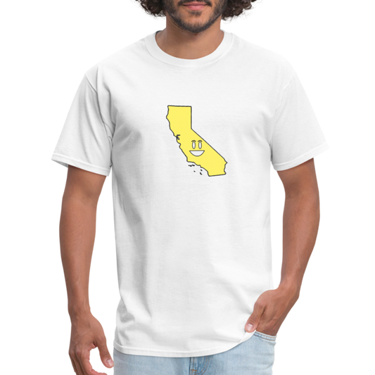 California STATEment Happy Apocalypse Unisex/Men's White Tee Shirt - white
