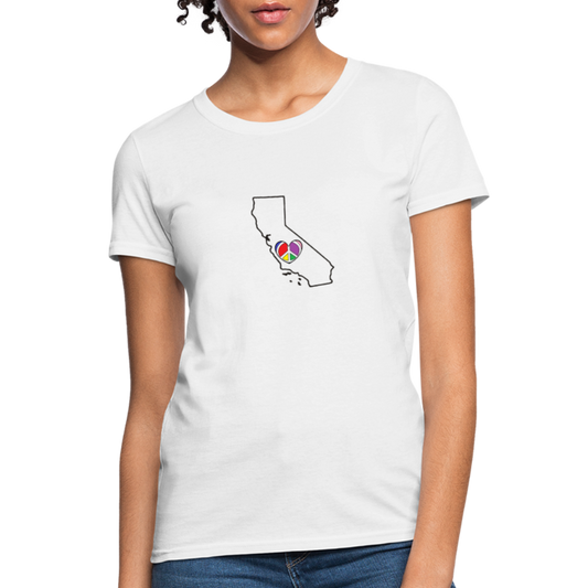 California STATEment Peace Women's White Tee Shirt - white