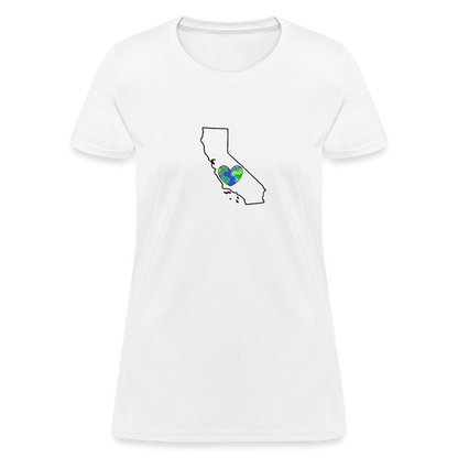 California STATEment Earth Women's White Tee Shirt - white