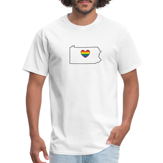 Pennsylvania STATEment Pride Unisex/Men's White Tee Shirt - white