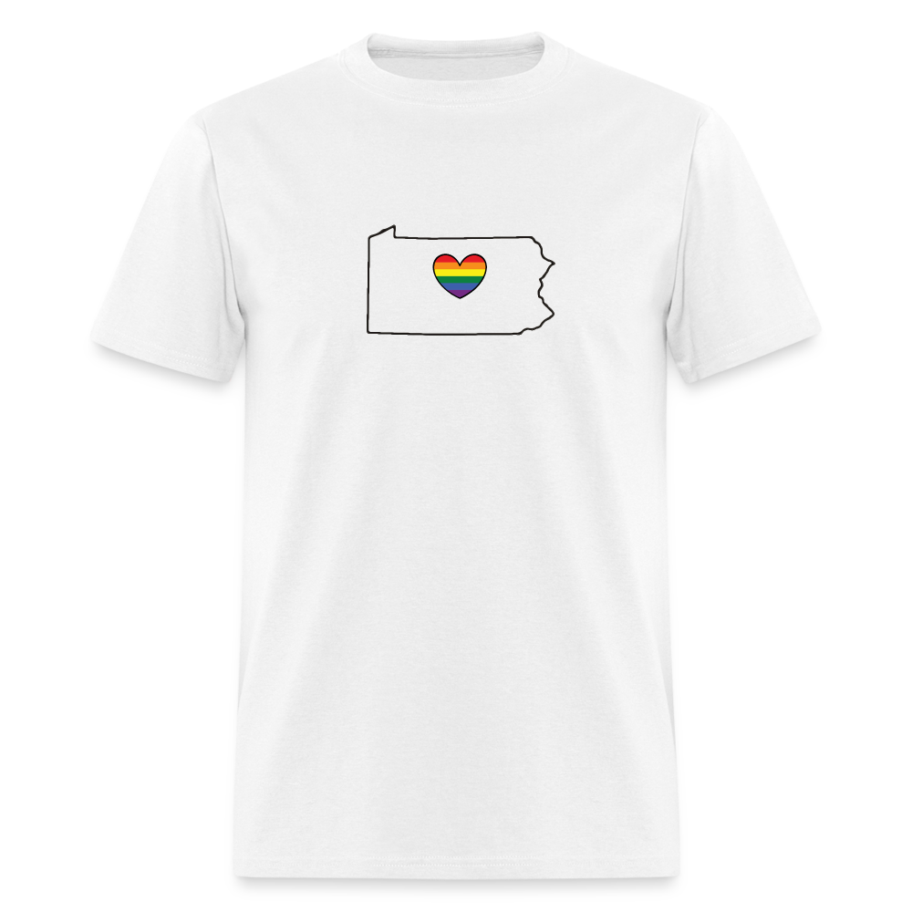 Pennsylvania STATEment Pride Unisex/Men's White Tee Shirt - white