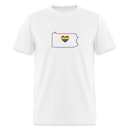 Pennsylvania STATEment Pride Unisex/Men's White Tee Shirt - white