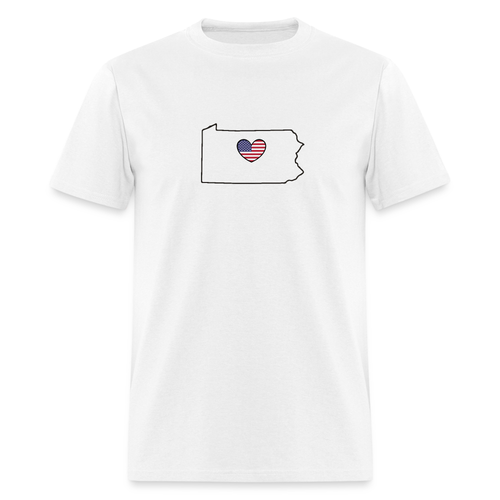 Pennsylvania STATEment Americana Unisex/Men's White Tee Shirt - white