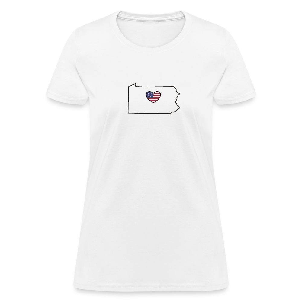 Pennsylvania STATEment Americana Women's White Tee Shirt - white