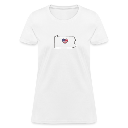 Pennsylvania STATEment Americana Women's White Tee Shirt - white