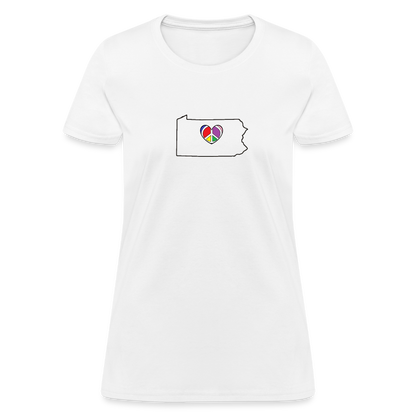 Pennsylvania STATEment Peace Women's White Tee Shirt - white