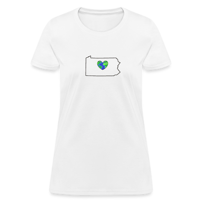 Pennsylvania STATEment Earth Women's White Tee Shirt - white