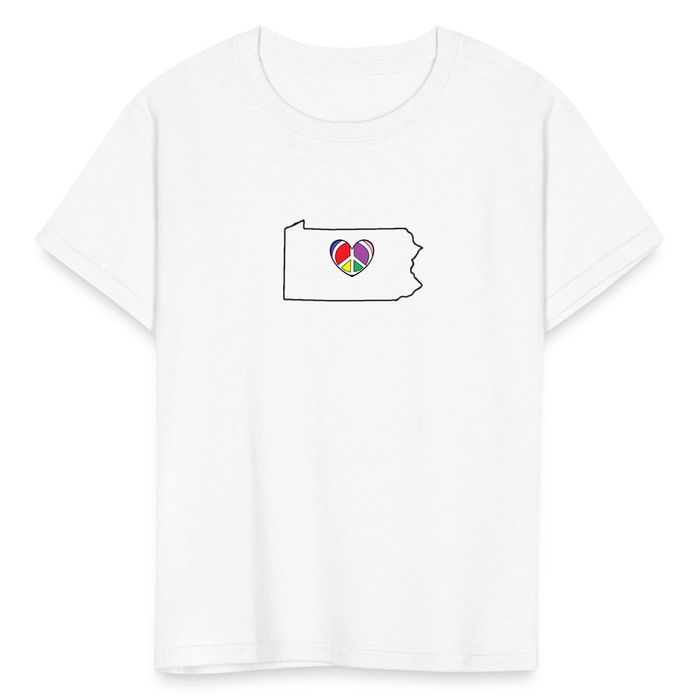 Pennsylvania STATEment Peace Kid's White Tee Shirt - white