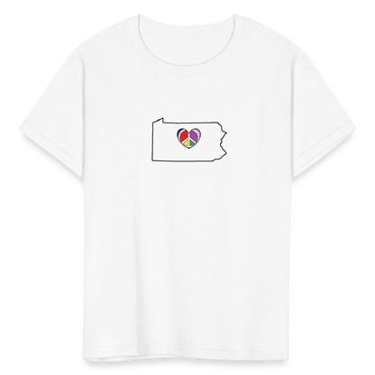 Pennsylvania STATEment Peace Kid's White Tee Shirt - white