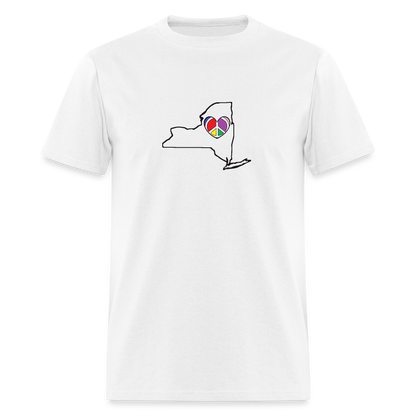 New York STATEment Peace Unisex/Men's White Tee Shirt - white