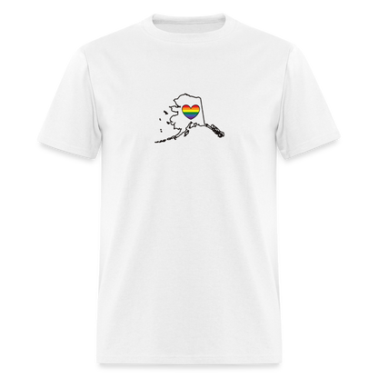 Alaska STATEment Pride Unisex/Men's White Tee Shirt - white