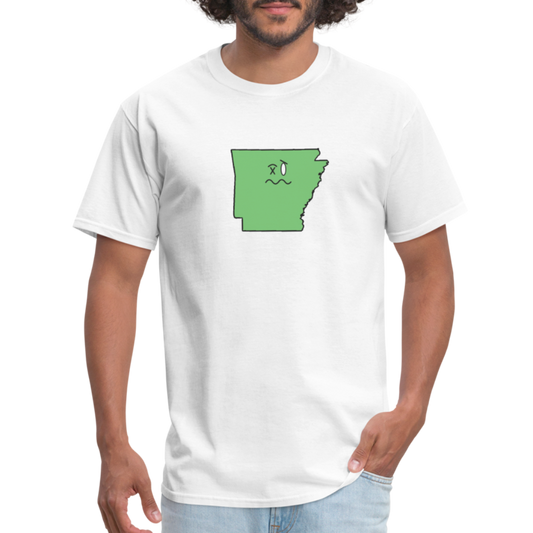Arkansas STATEment Wasted Unisex/Men's White Tee Shirt - white