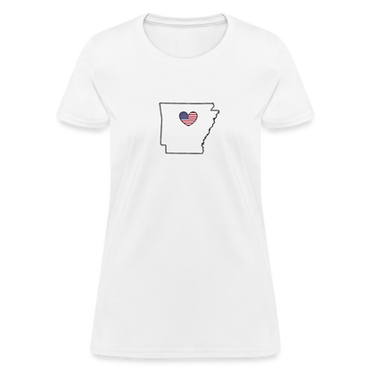 Arkansas STATEment Americana Women's White Tee Shirt - white