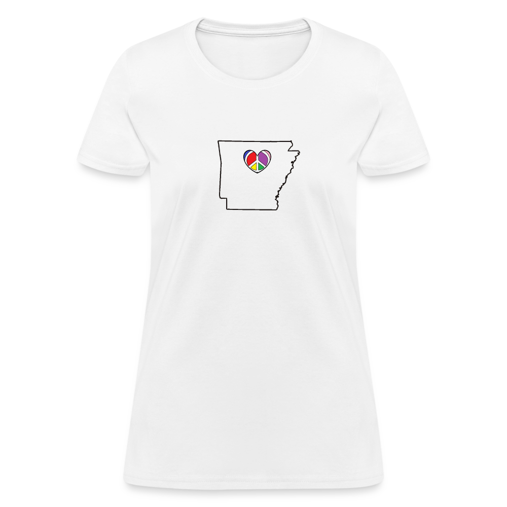 Arkansas STATEment Peace Women's White Tee Shirt - white