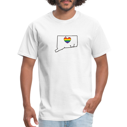 Connecticut STATEment Pride Unisex/Men's White Tee Shirt - white