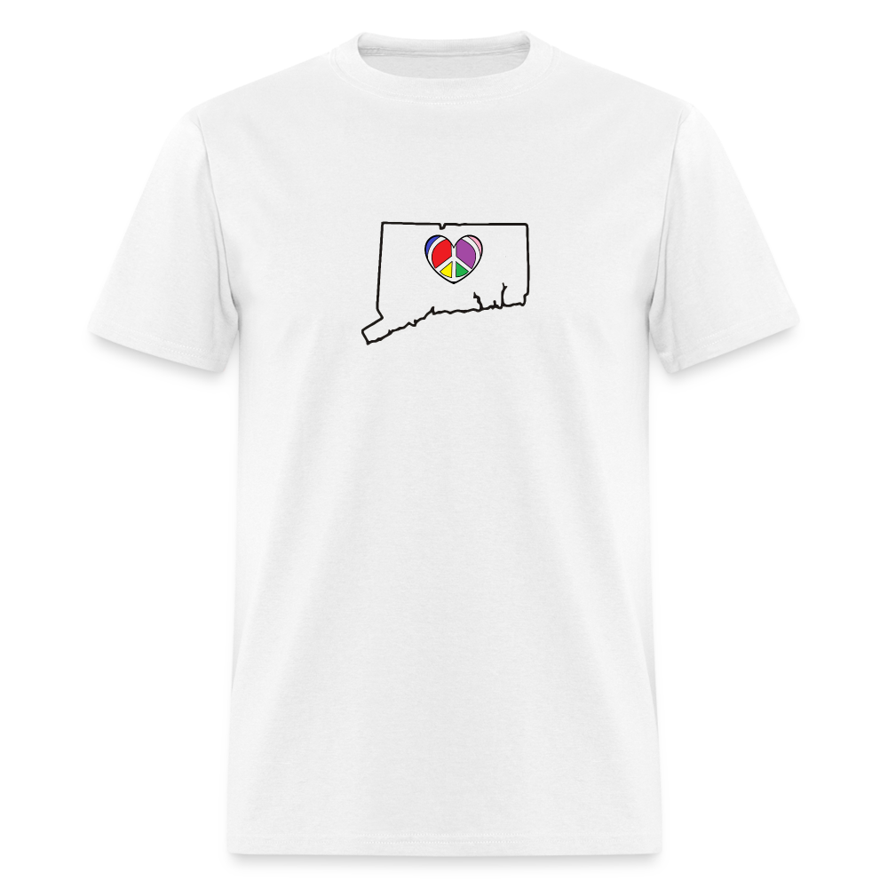 Connecticut STATEment Peace Unisex/Men's White Tee Shirt - white