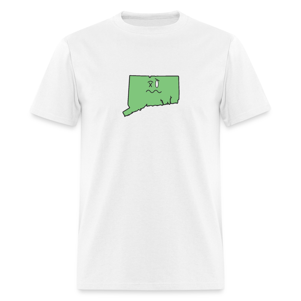 Connecticut STATEment Wasted Unisex/Men's White Tee Shirt - white