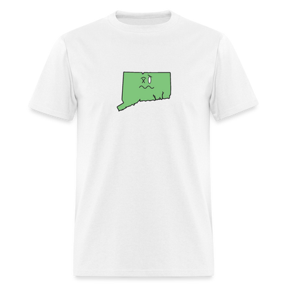 Connecticut STATEment Wasted Unisex/Men's White Tee Shirt - white