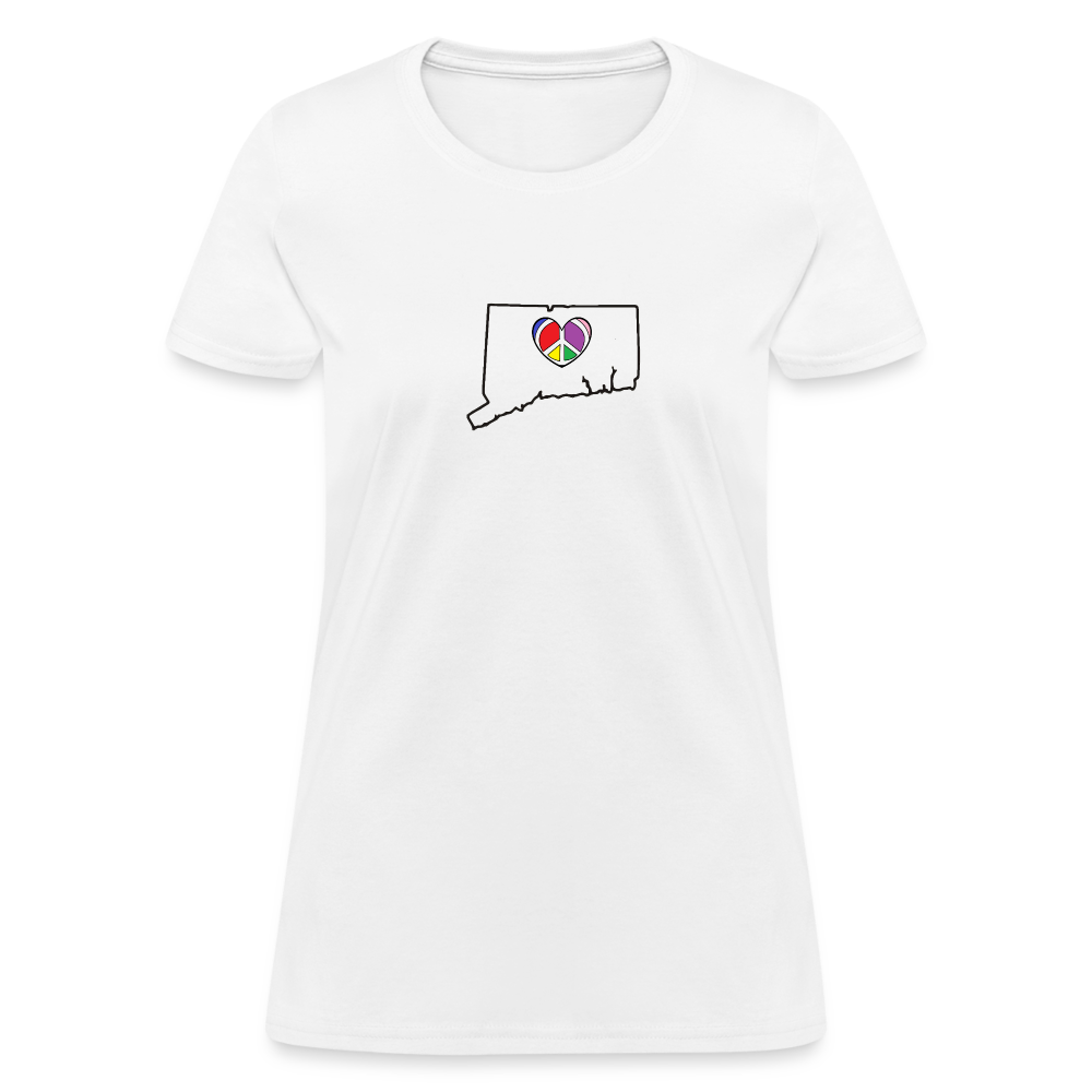 Connecticut STATEment Peace Women's White Tee Shirt - white