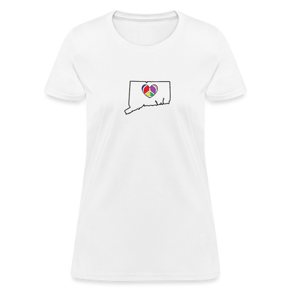 Connecticut STATEment Peace Women's White Tee Shirt - white