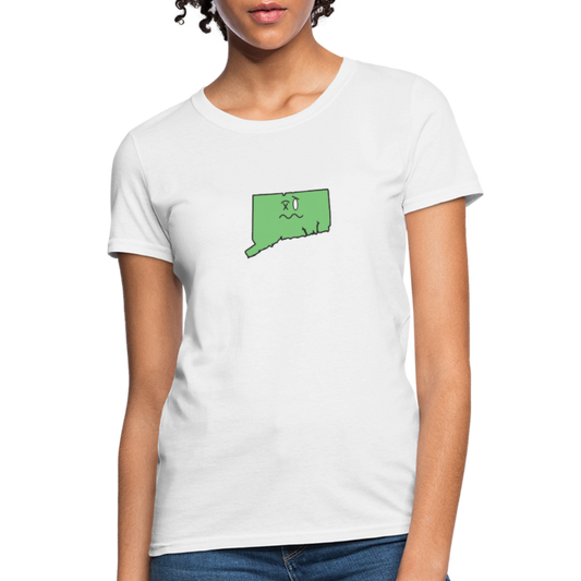 Connecticut STATEment Wasted Women's White Tee Shirt - white