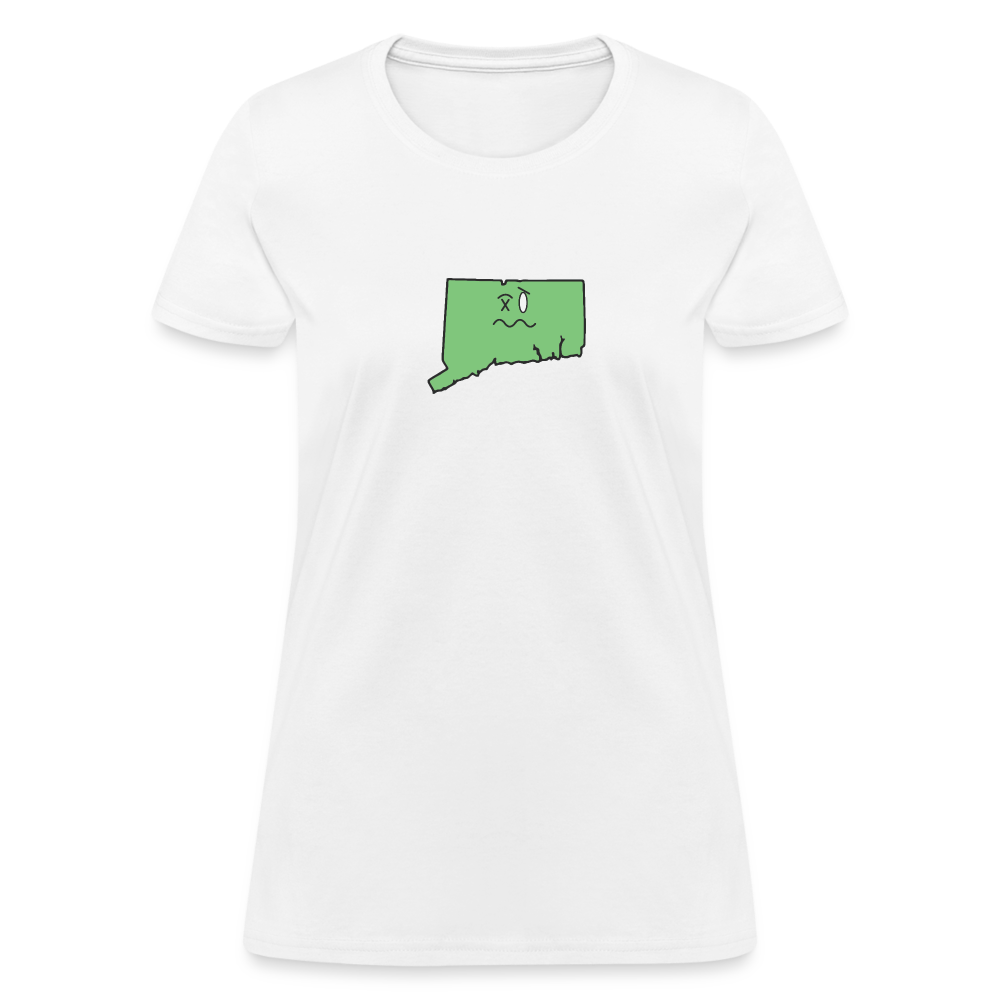 Connecticut STATEment Wasted Women's White Tee Shirt - white