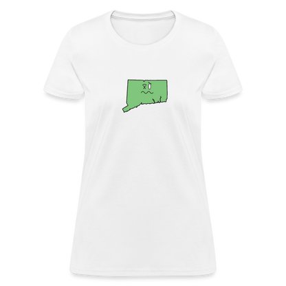 Connecticut STATEment Wasted Women's White Tee Shirt - white