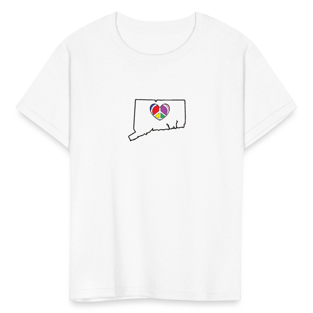 Connecticut STATEment Peace Kid's White Tee Shirt - white