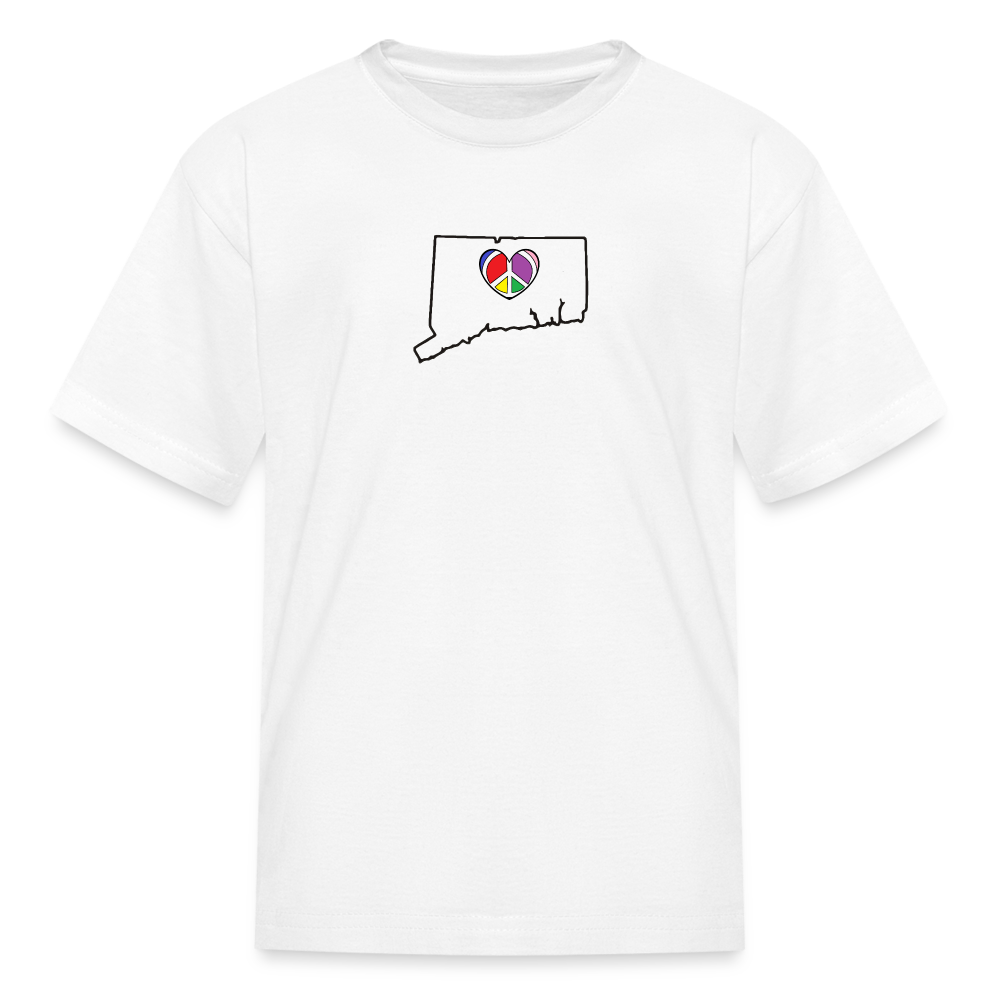 Connecticut STATEment Peace Kid's White Tee Shirt - white