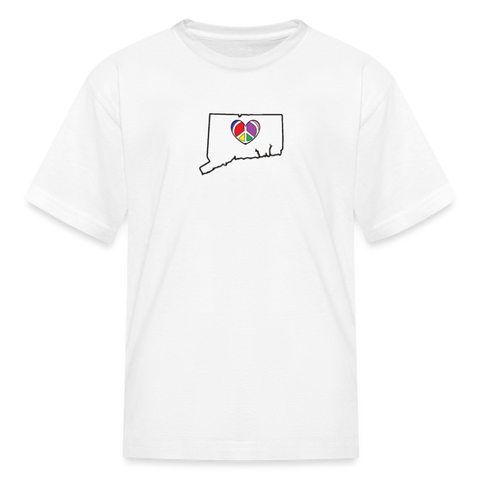 Connecticut STATEment Peace Kid's White Tee Shirt - white