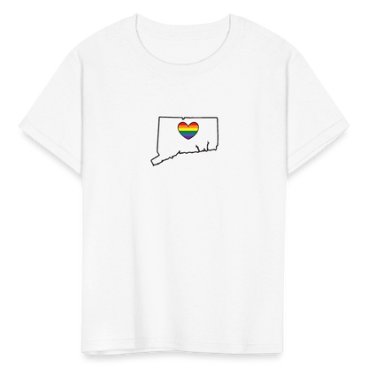 Connecticut STATEment Pride Kid's White Tee Shirt - white