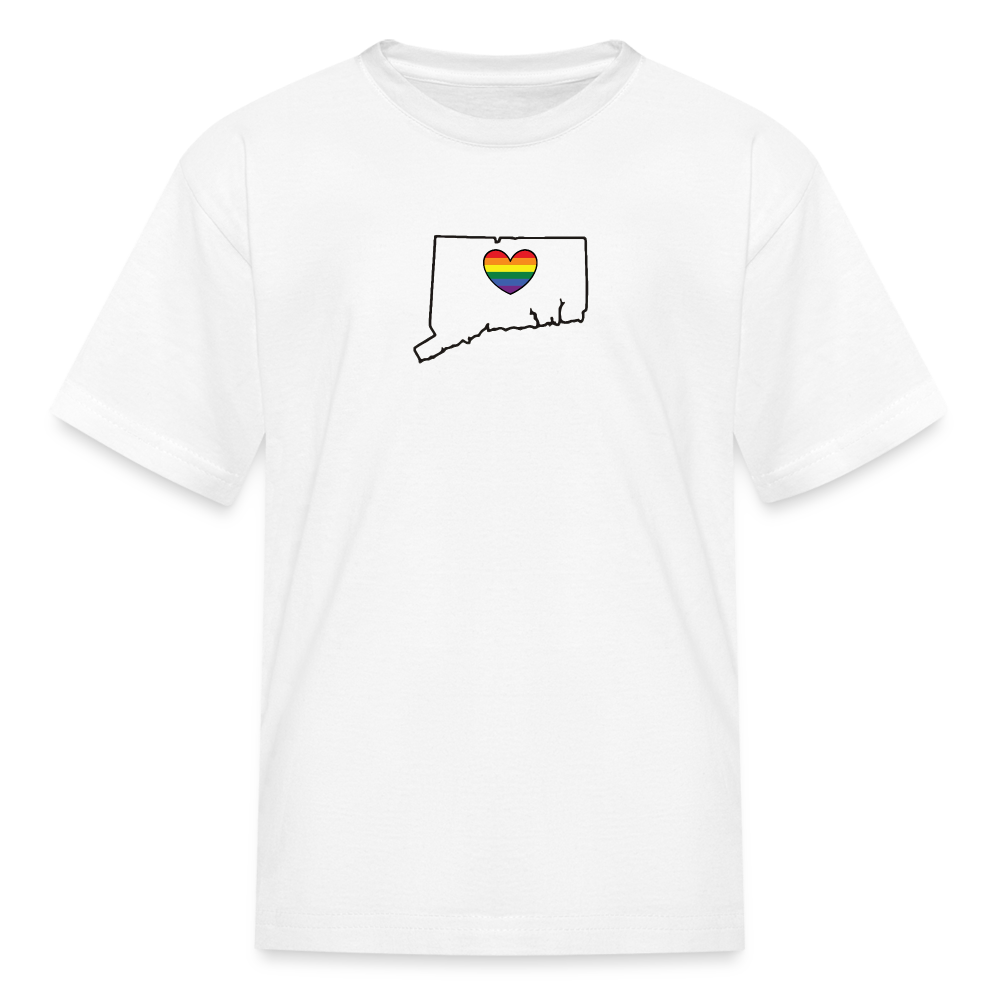 Connecticut STATEment Pride Kid's White Tee Shirt - white