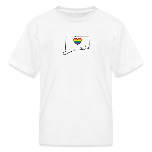 Connecticut STATEment Pride Kid's White Tee Shirt - white