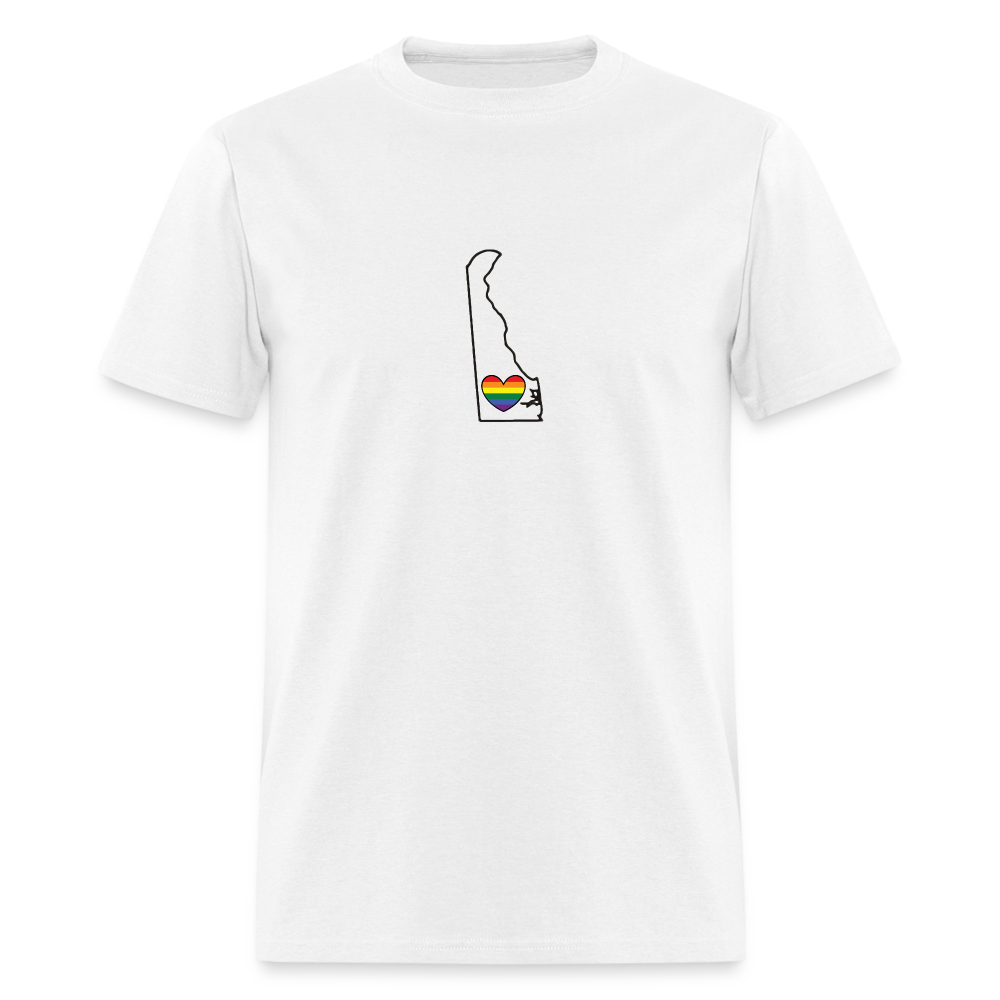 Delaware STATEment Pride Unisex/Men's White Tee Shirt - white