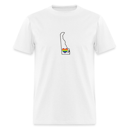 Delaware STATEment Pride Unisex/Men's White Tee Shirt - white