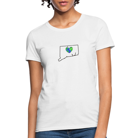 Connecticut STATEment Earth Women's White Tee Shirt - white