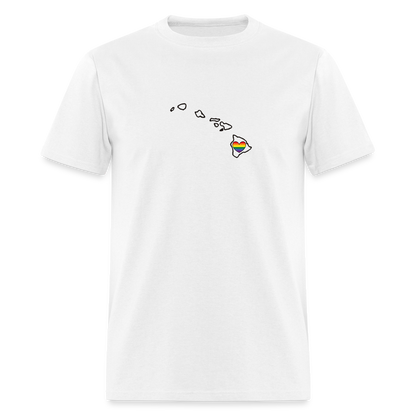 Hawaii STATEment Pride Unisex/Men's White Tee Shirt - white