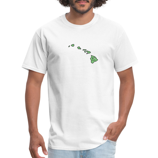 Hawaii STATEment Wasted Unisex/Men's White Tee Shirt - white