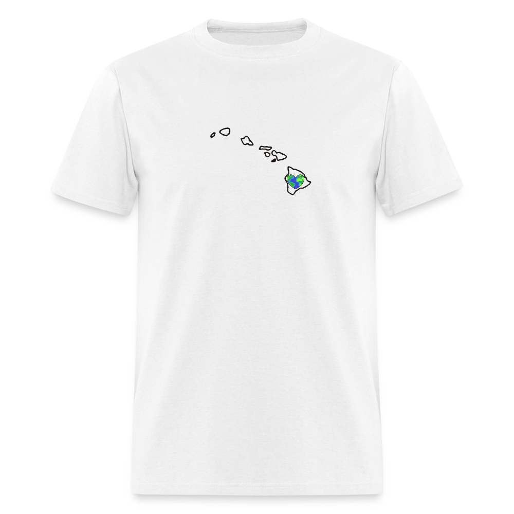 Hawaii STATEment Earth Unisex/Men's White Tee Shirt - white