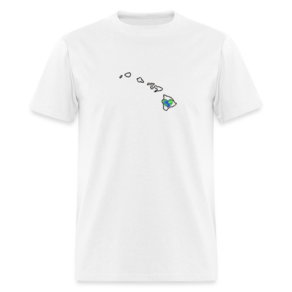 Hawaii STATEment Earth Unisex/Men's White Tee Shirt - white