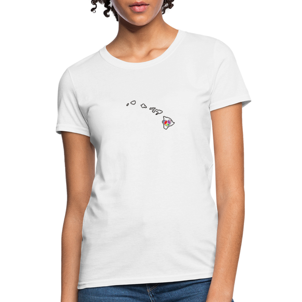 Hawaii STATEment Peace Women's White Tee Shirt - white