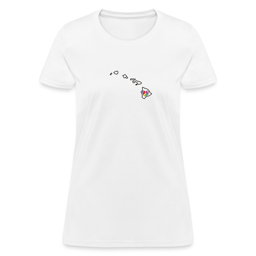 Hawaii STATEment Peace Women's White Tee Shirt - white