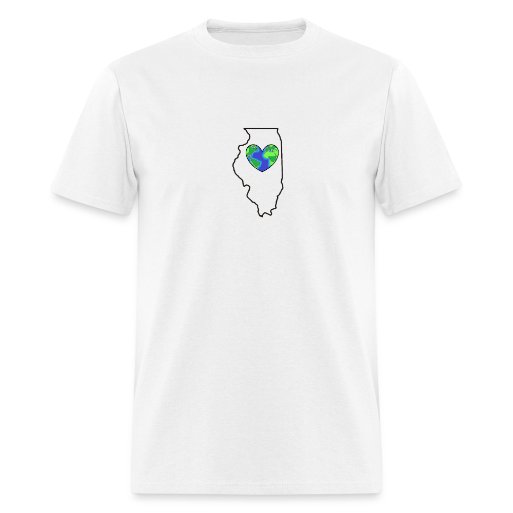 Illinois STATEment Earth Unisex/Men's White Tee Shirt - white