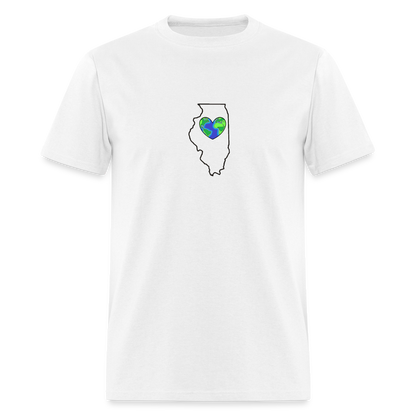 Illinois STATEment Earth Unisex/Men's White Tee Shirt - white